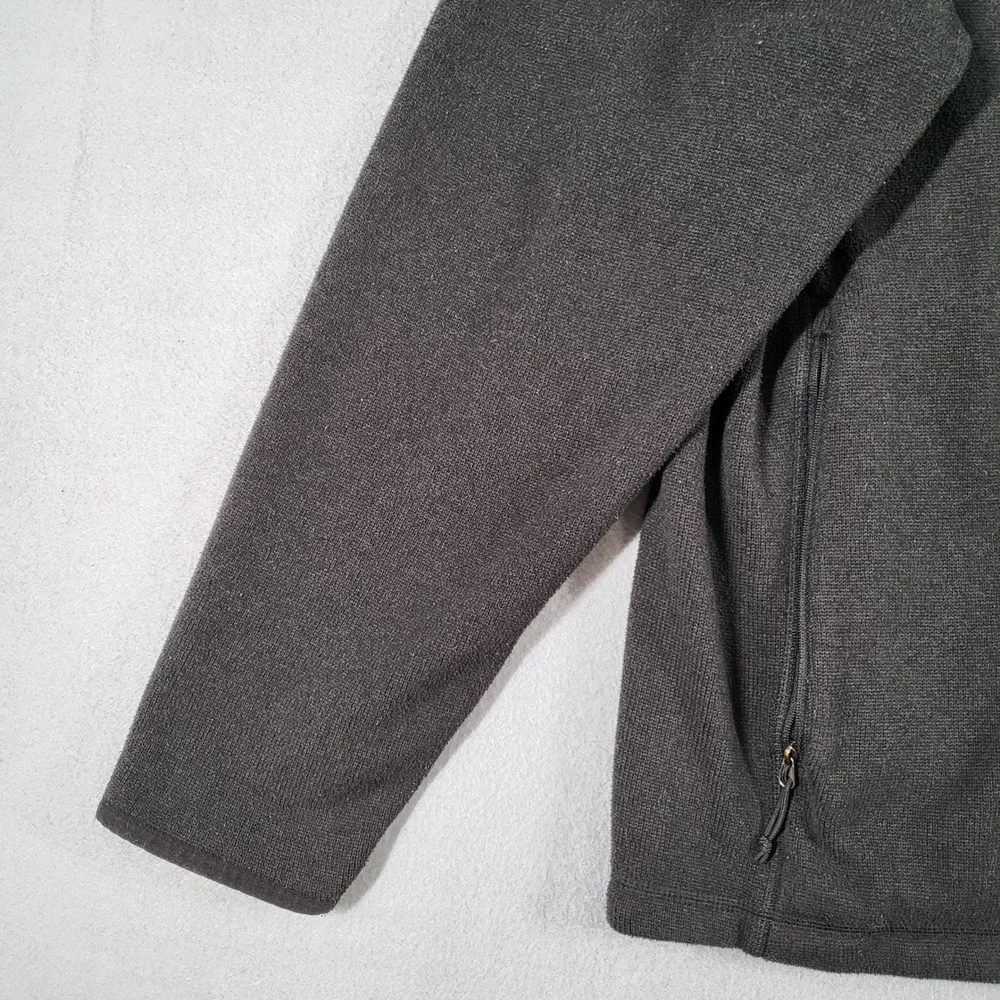 The North Face Fleece Jacket Men's XL Charcoal Gray Full Zip Logo Pocket Outdoor